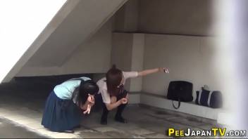 Japanese teens peeing